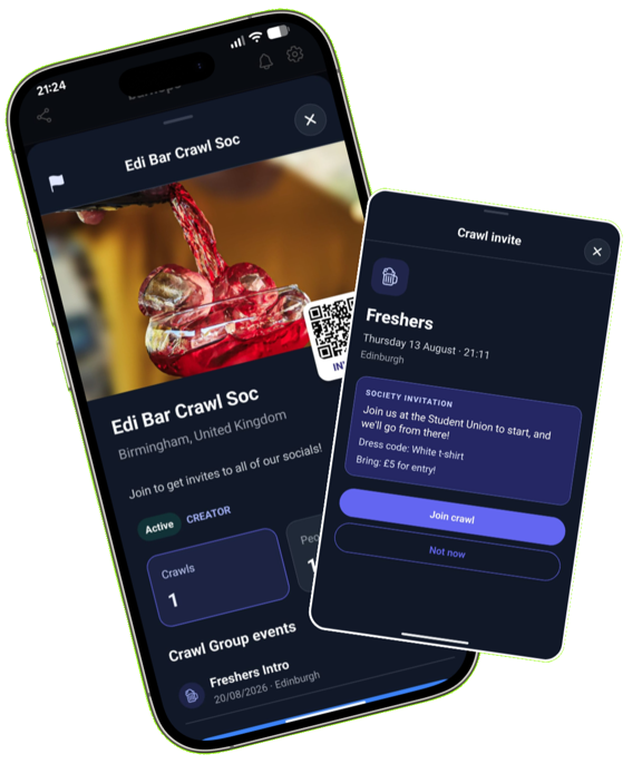 Barhops Crawl Group screen